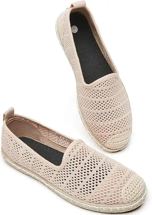 Women's Breathable Mesh Flats Shoes, Soft Loafers Flats, White Slip on Shoes Loafer - Image 9